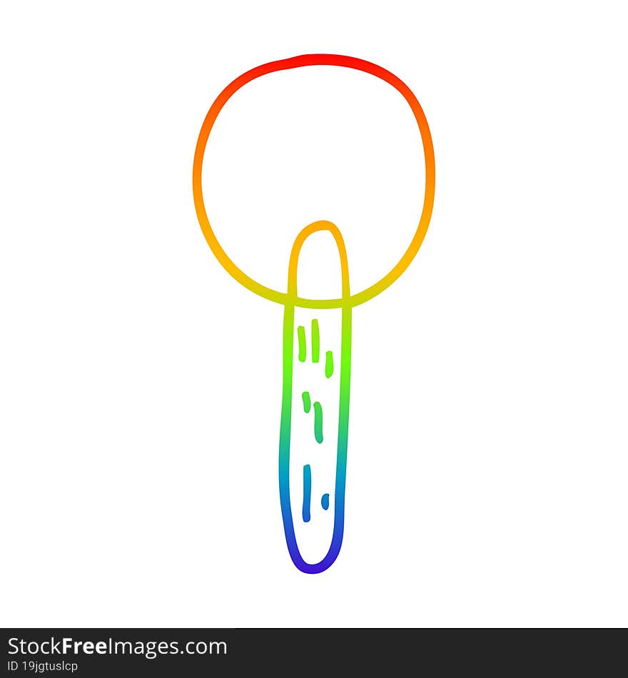 Rainbow Gradient Line Drawing Cartoon Candy Lollipop