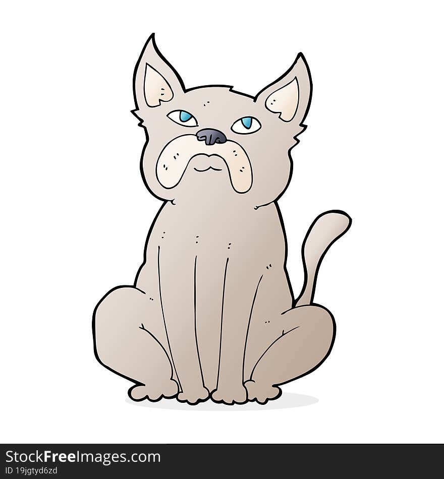 Cartoon Grumpy Little Dog