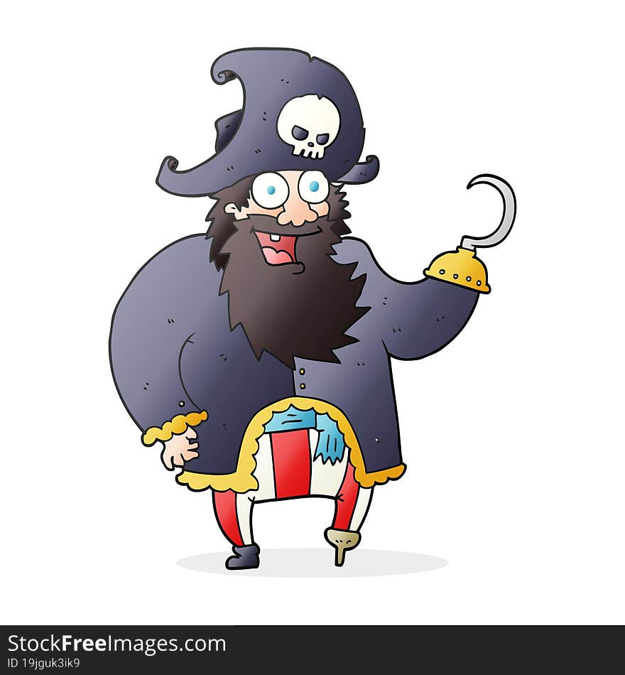 freehand drawn cartoon pirate captain