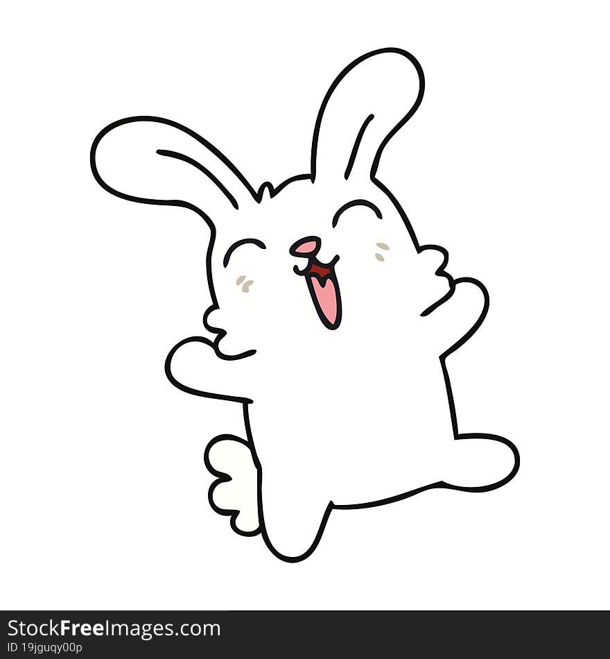 Quirky Hand Drawn Cartoon Rabbit