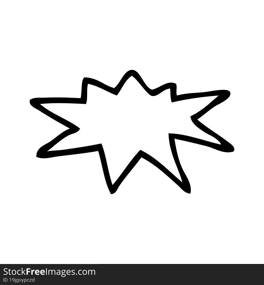 line drawing cartoon explosion symbol