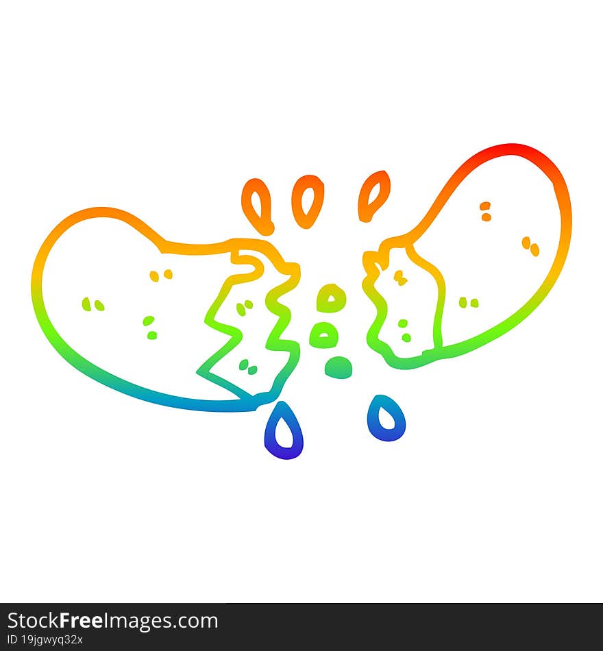 rainbow gradient line drawing cartoon sausage