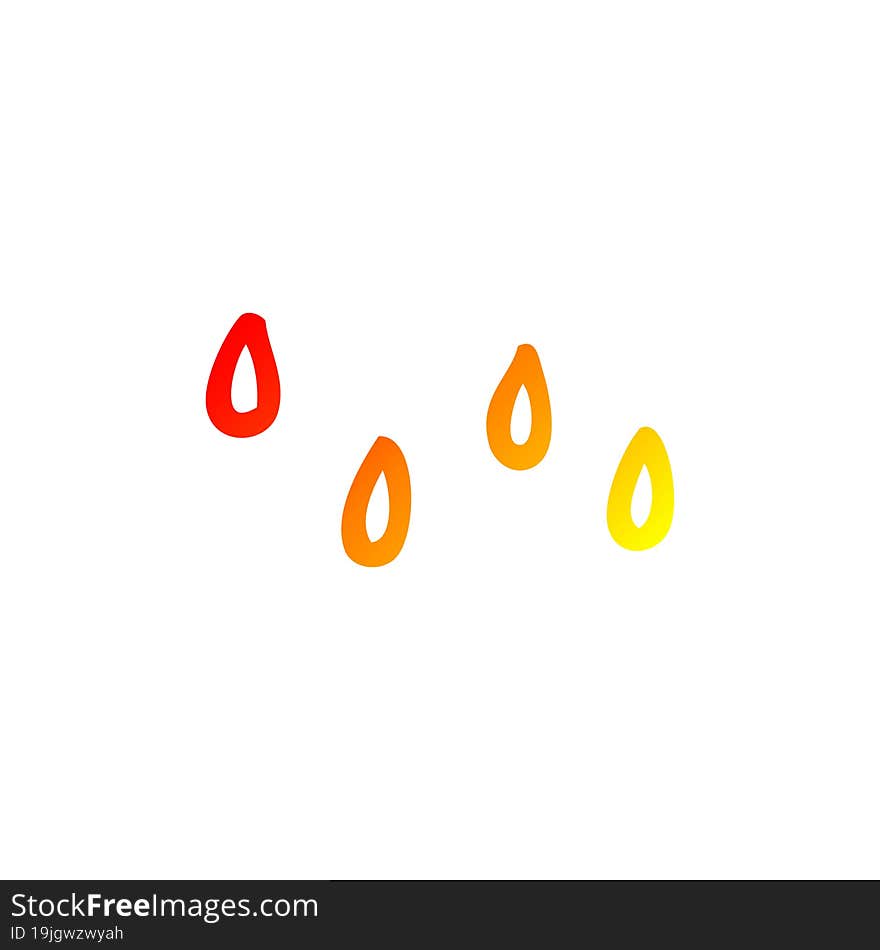 warm gradient line drawing of a cartoon rain