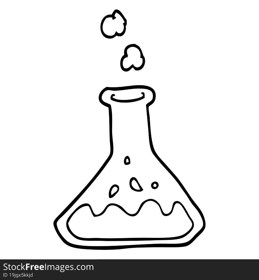 line drawing cartoon science experiment