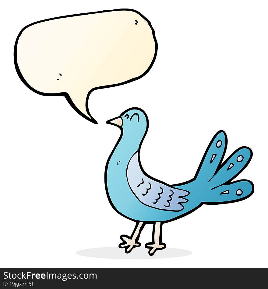 cartoon bird with speech bubble