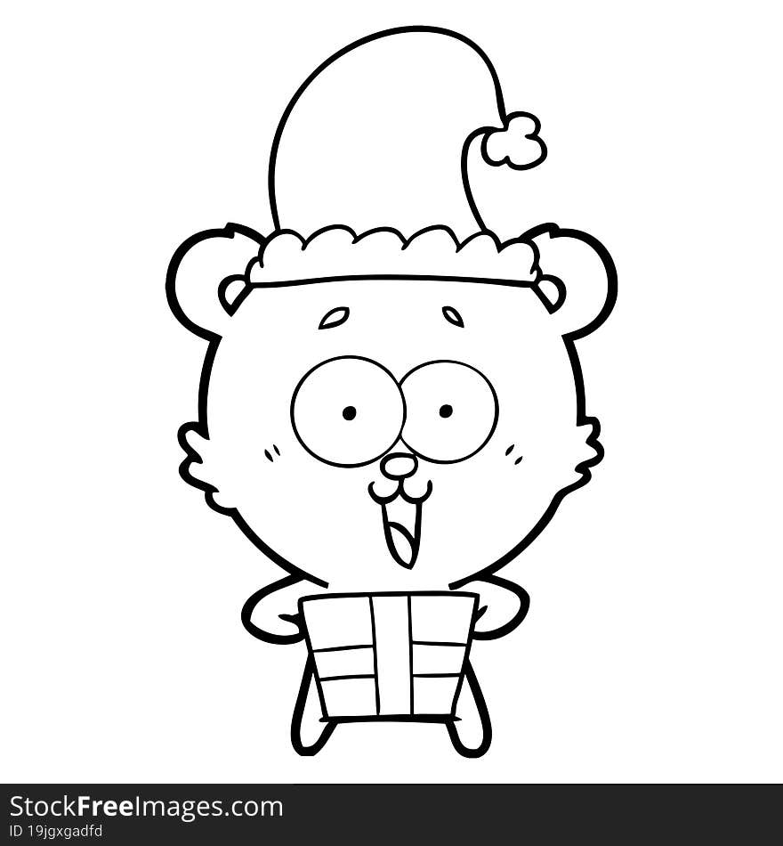 laughing christmas teddy  bear cartoon. laughing christmas teddy  bear cartoon