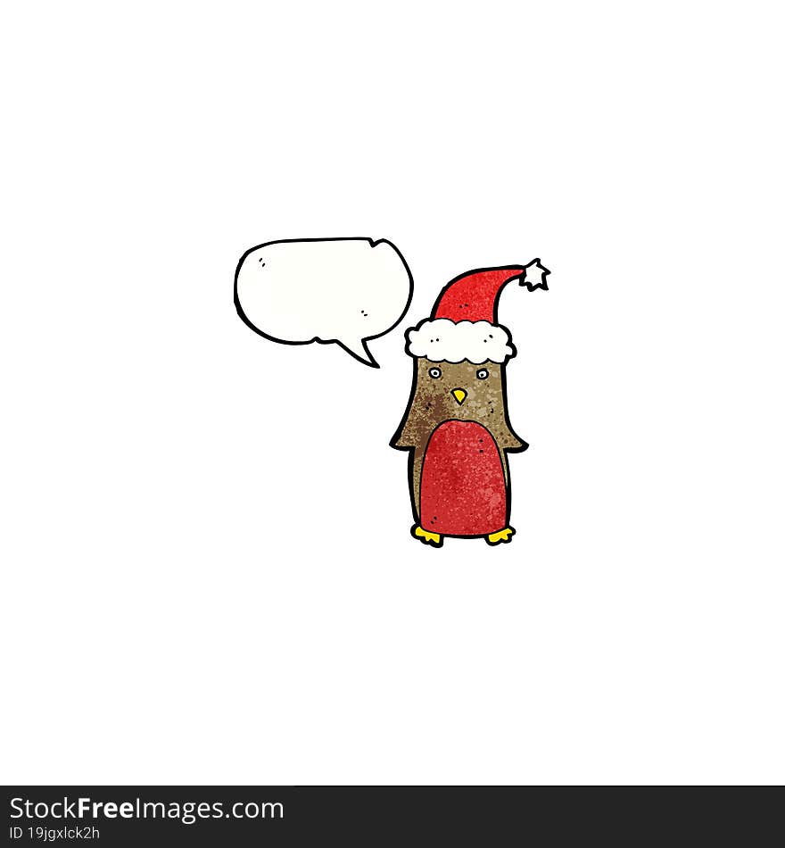 cartoon christmas robin