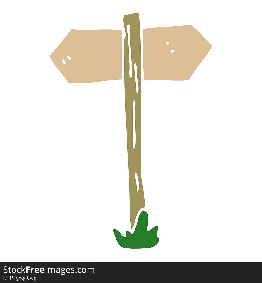 cartoon doodle sign posts