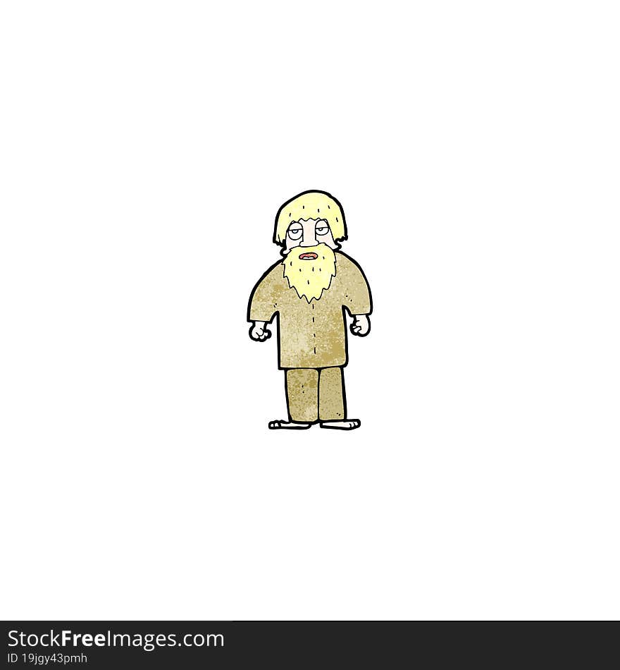 cartoon hippie man with beard