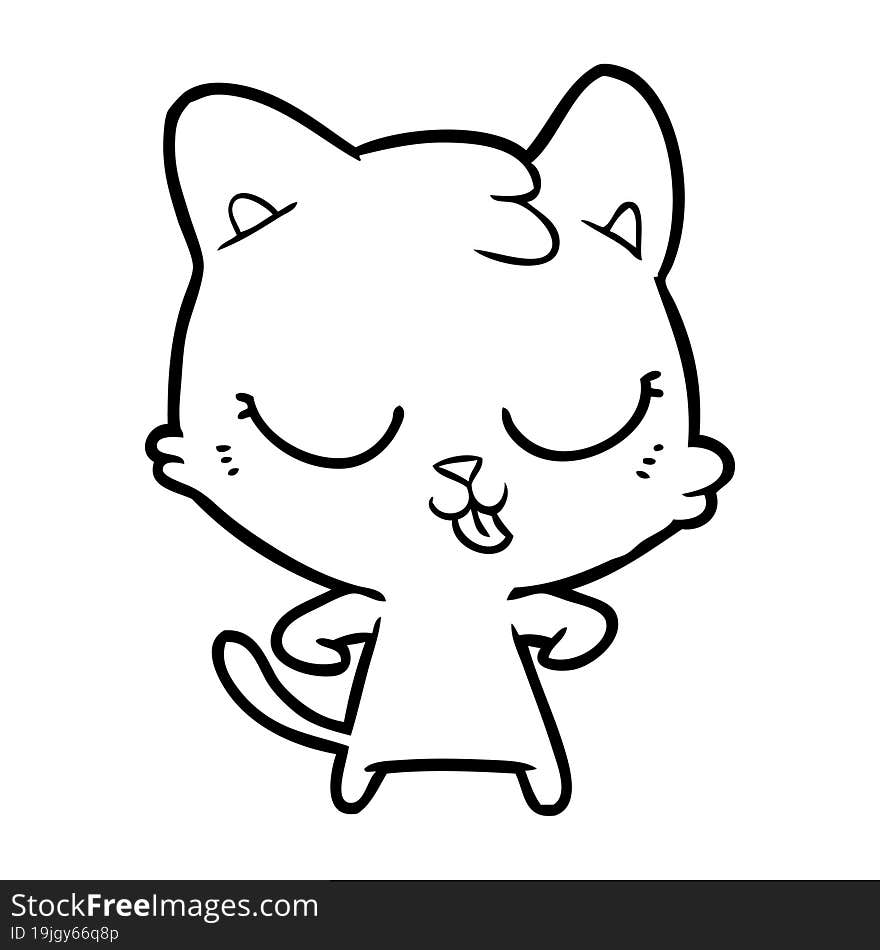 happy cartoon cat. happy cartoon cat