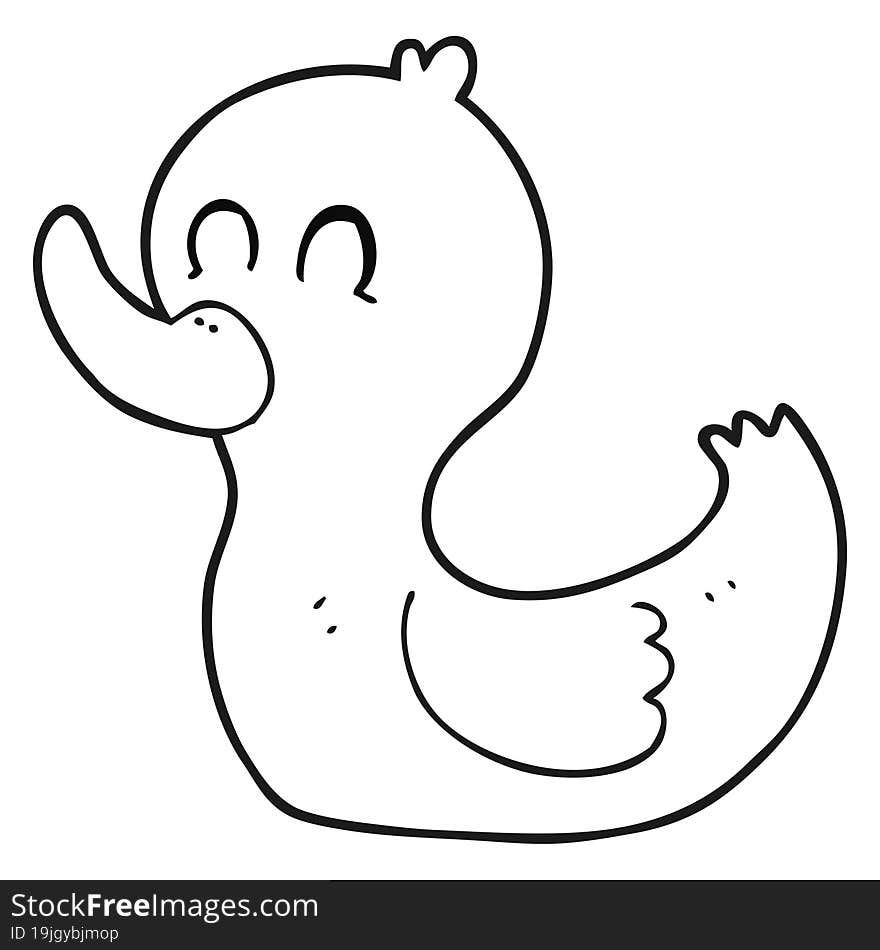 Black And White Cartoon Cute Duck