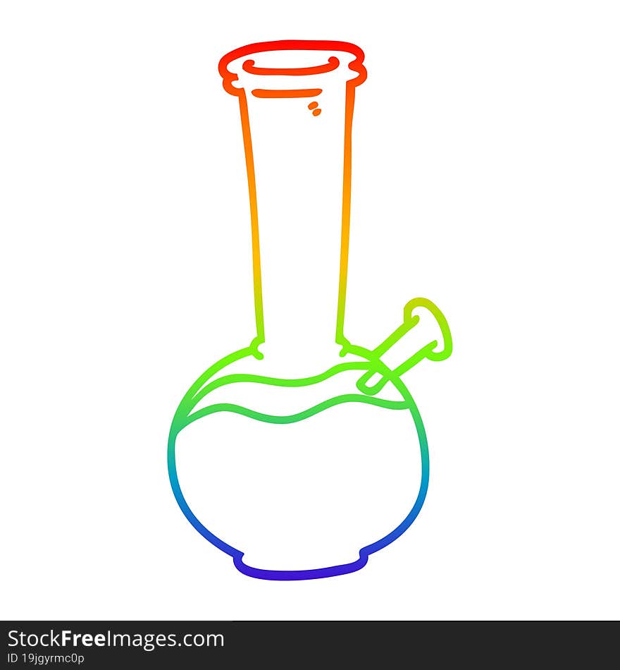 rainbow gradient line drawing cartoon bong