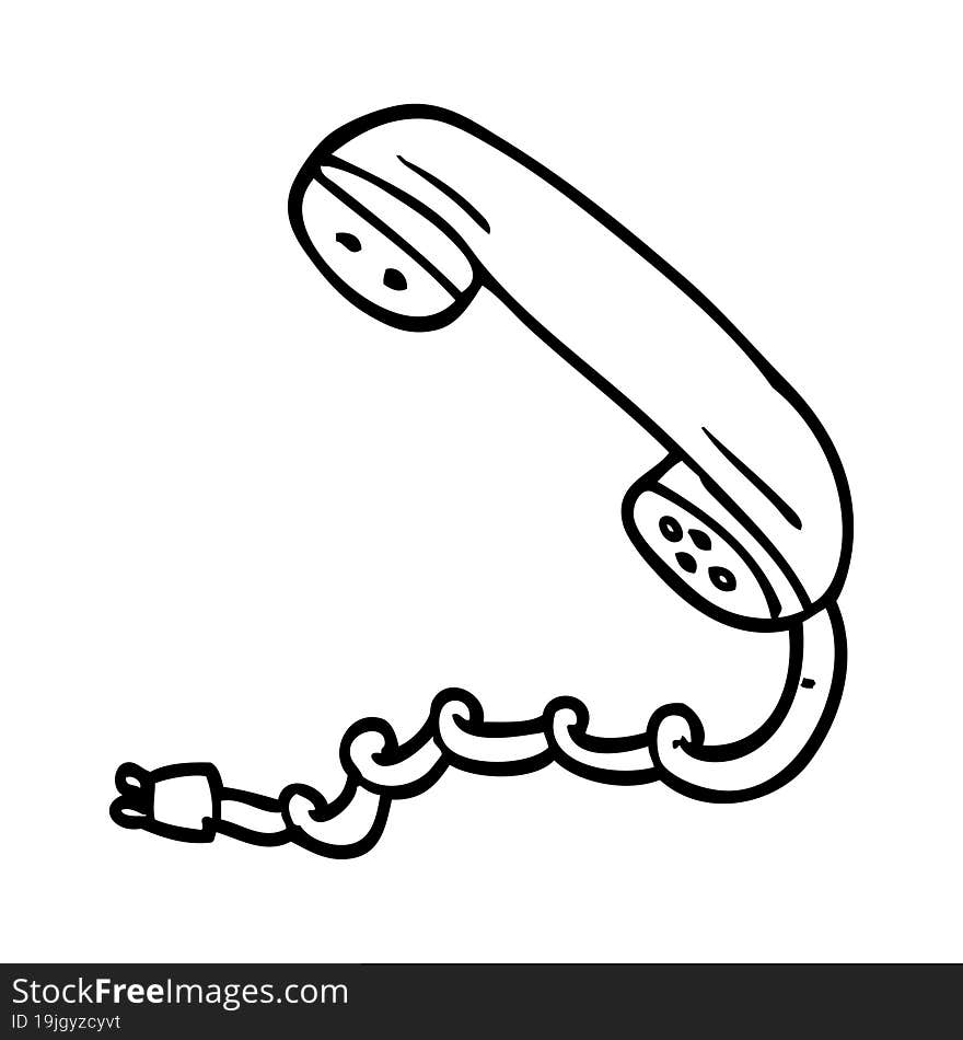 line drawing cartoon phone handset