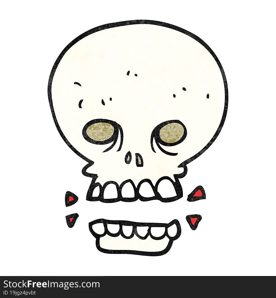 textured cartoon scary skull