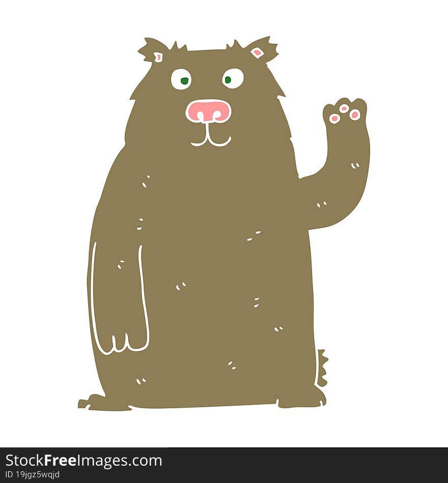 flat color style cartoon bear