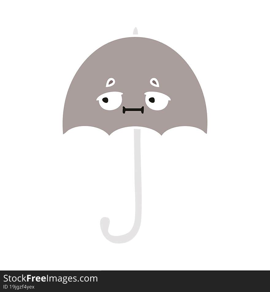 flat color retro cartoon umbrella