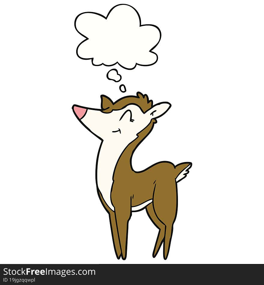 Cartoon Deer And Thought Bubble