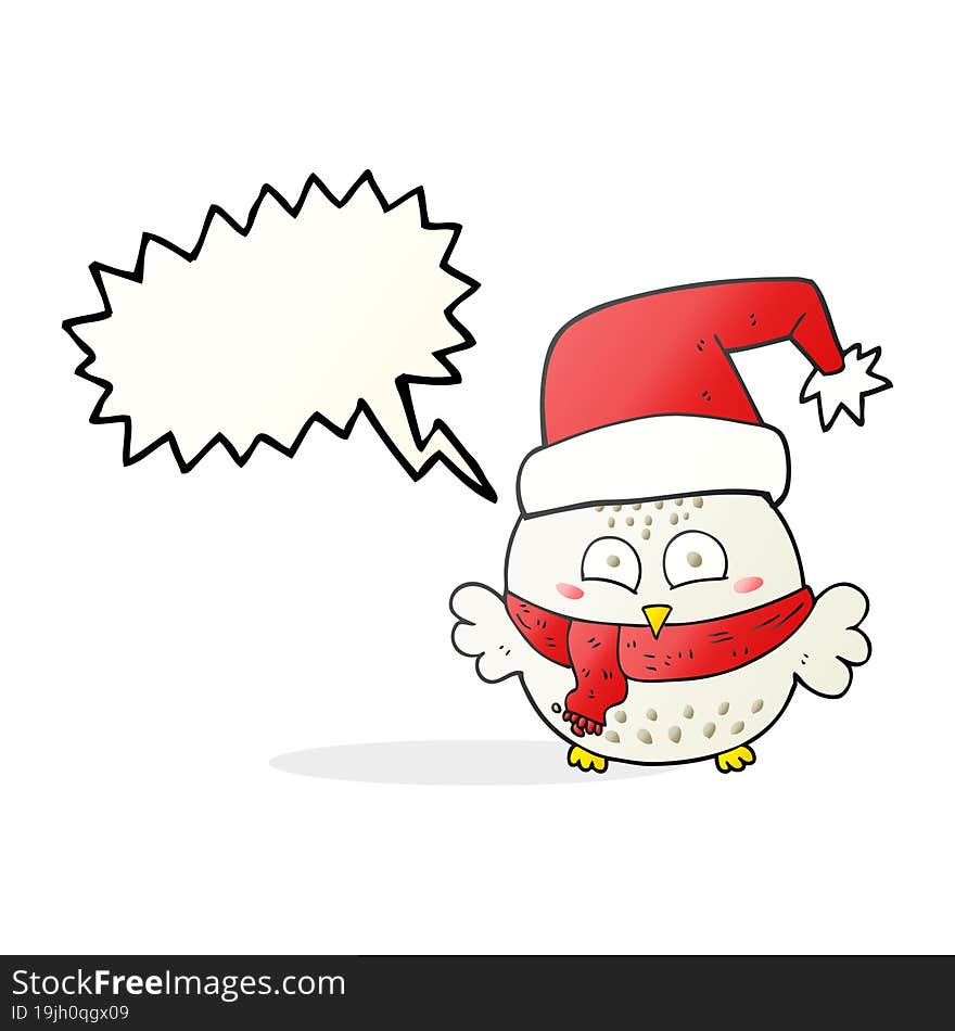 speech bubble cartoon cute christmas owl