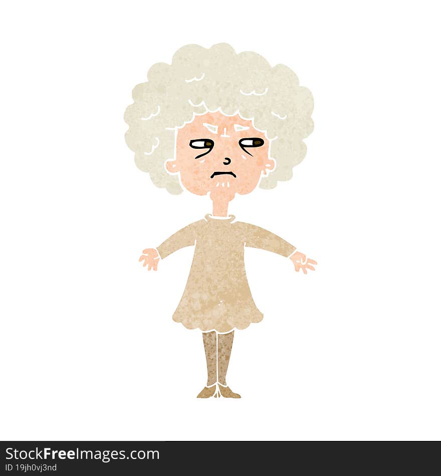 cartoon bitter old woman