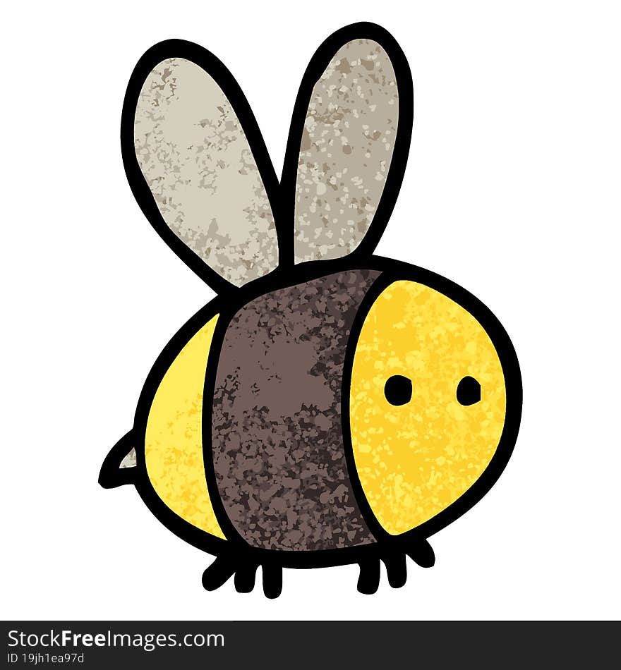 grunge textured illustration cartoon bee