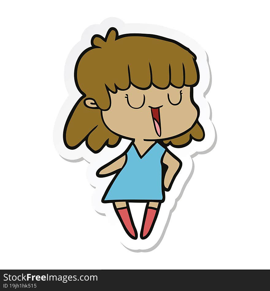 sticker of a cartoon woman