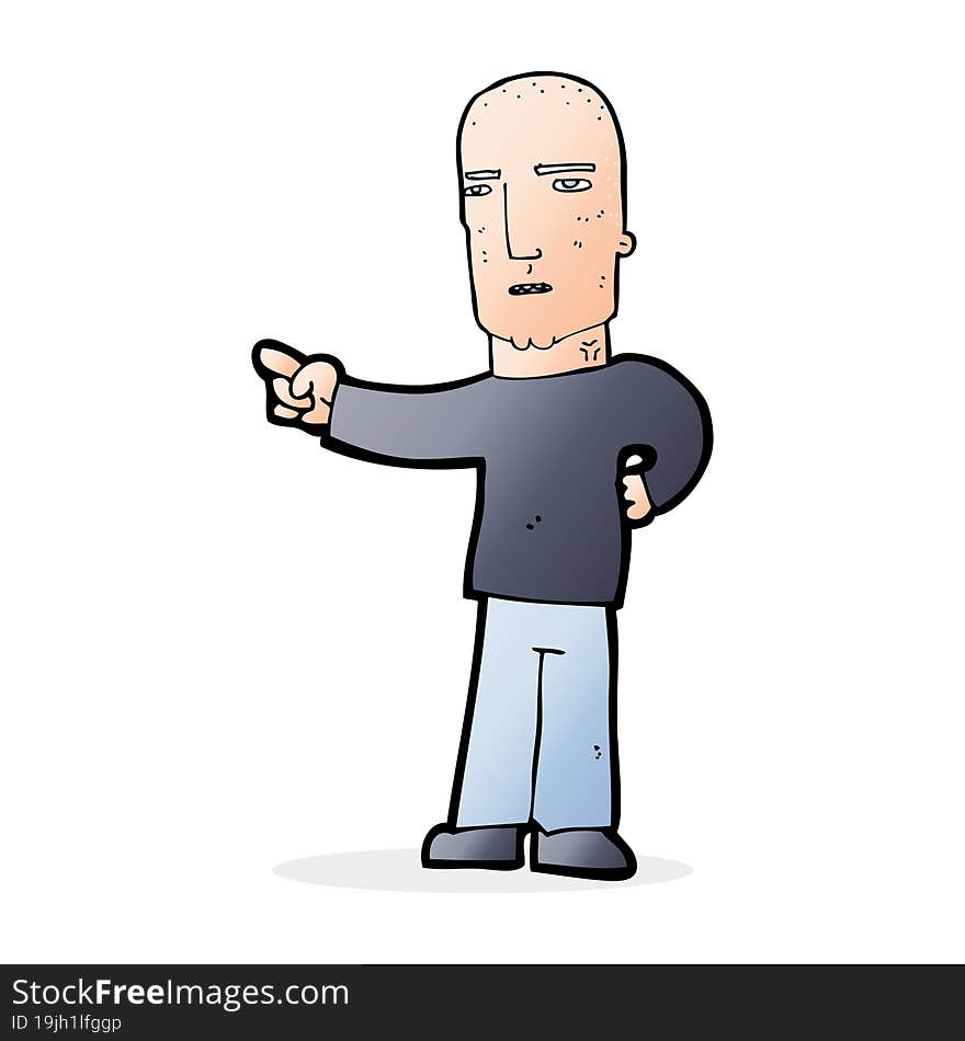 cartoon tough guy pointing