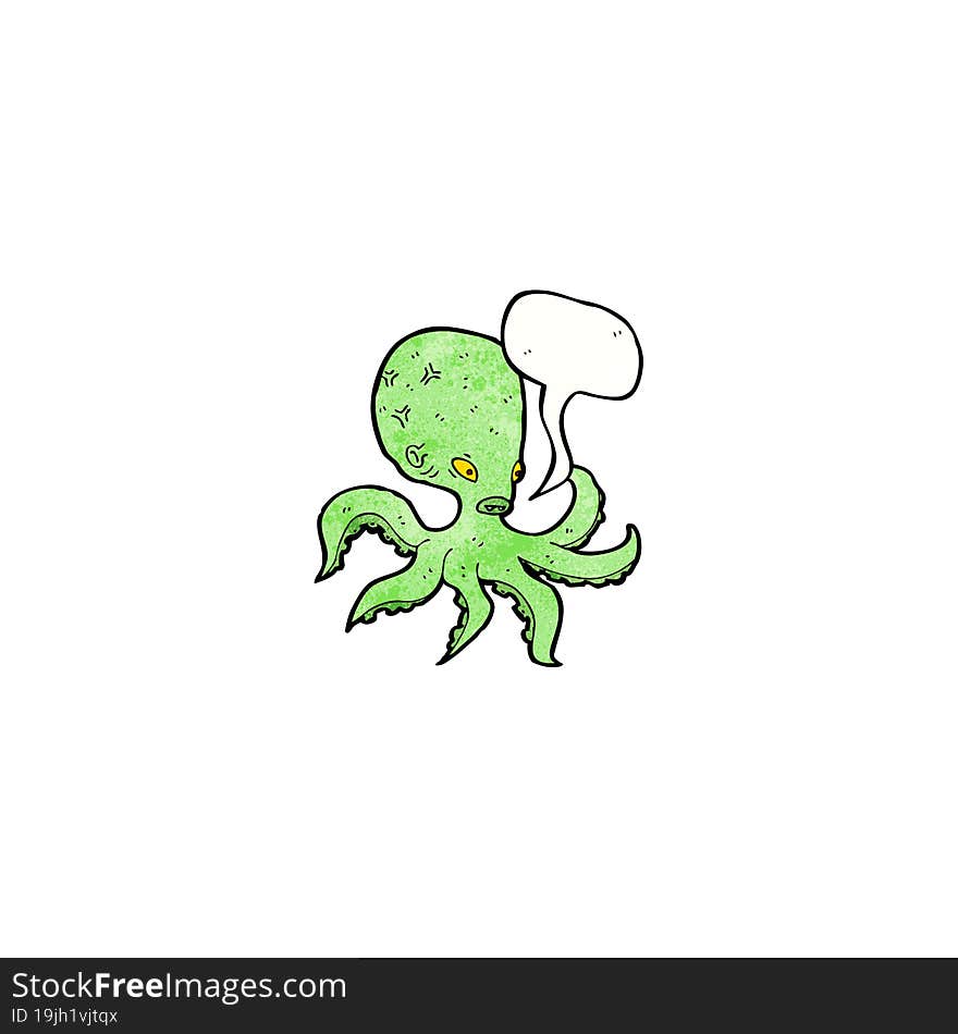 giant octopus with speech bubble