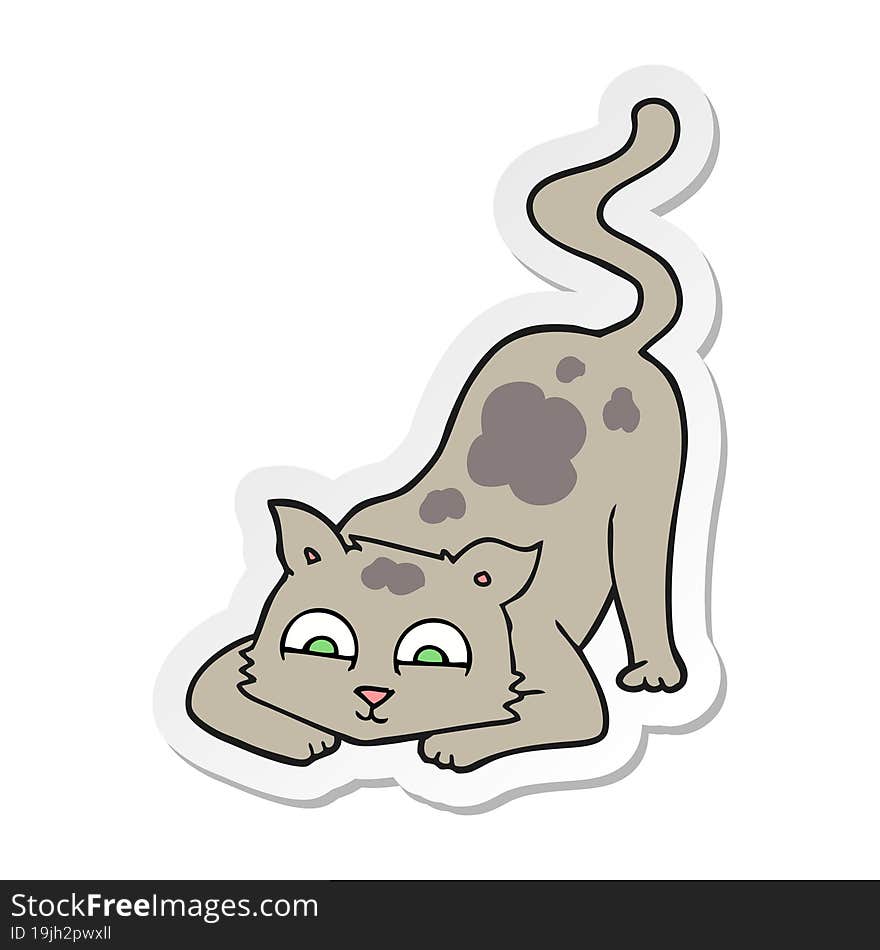 sticker of a cartoon cat