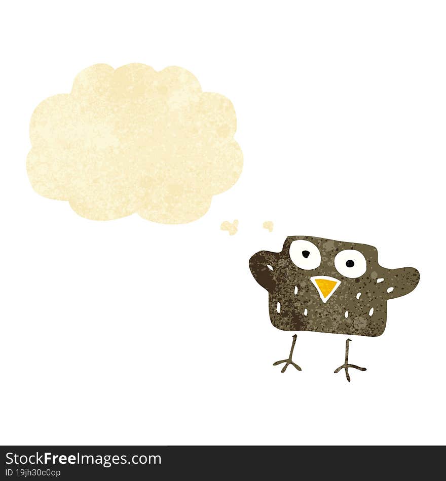 Cartoon Bird With Thought Bubble