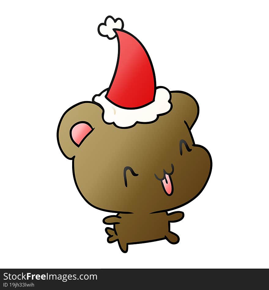 christmas gradient cartoon of kawaii bear