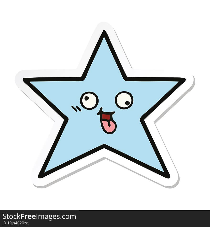 Sticker Of A Cute Cartoon Star Fish