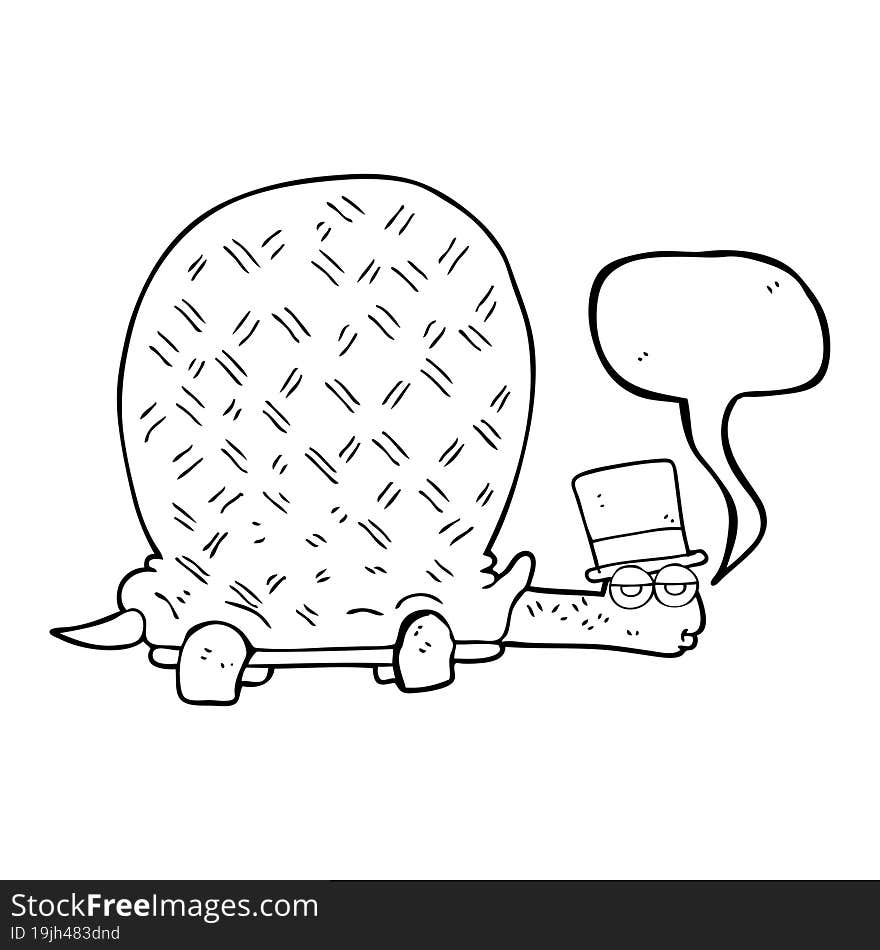 Speech Bubble Cartoon Tortoise