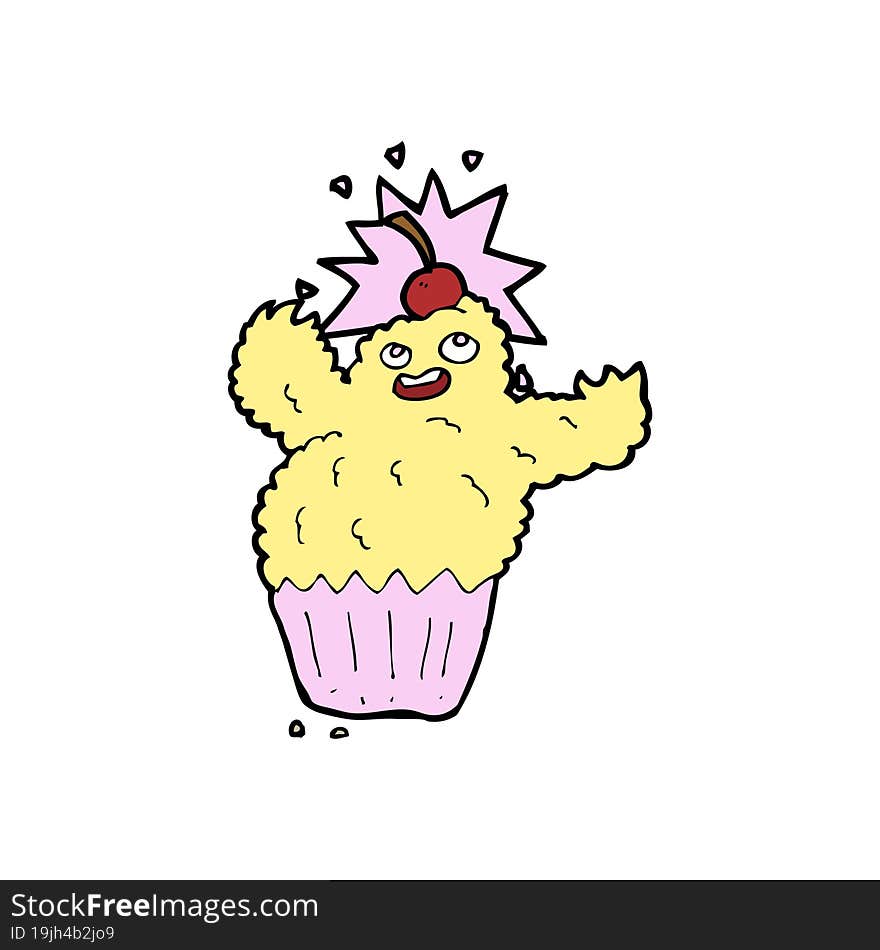 Cartoon Cupcake Monster