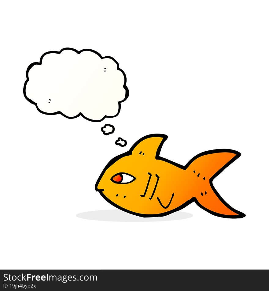 cartoon fish with thought bubble