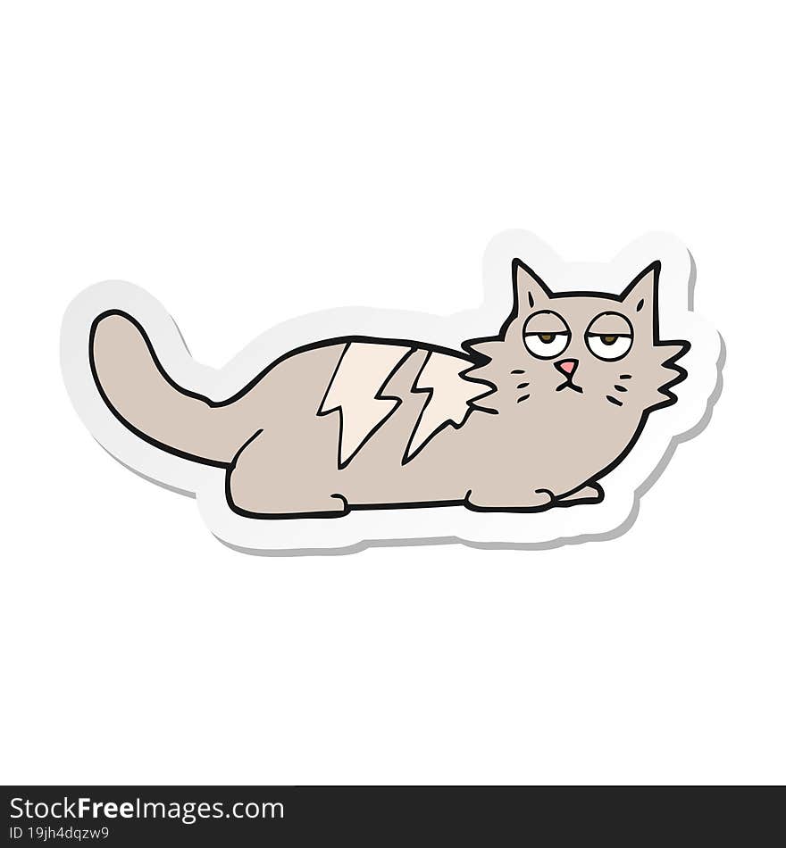 sticker of a cartoon cat