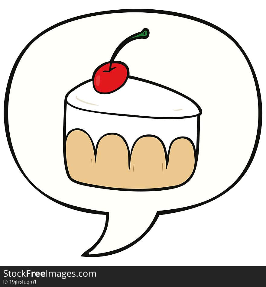 cartoon tasty dessert and speech bubble