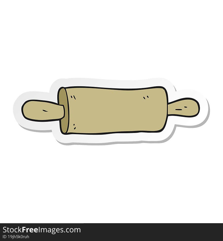 Sticker Of A Cartoon Rolling Pin