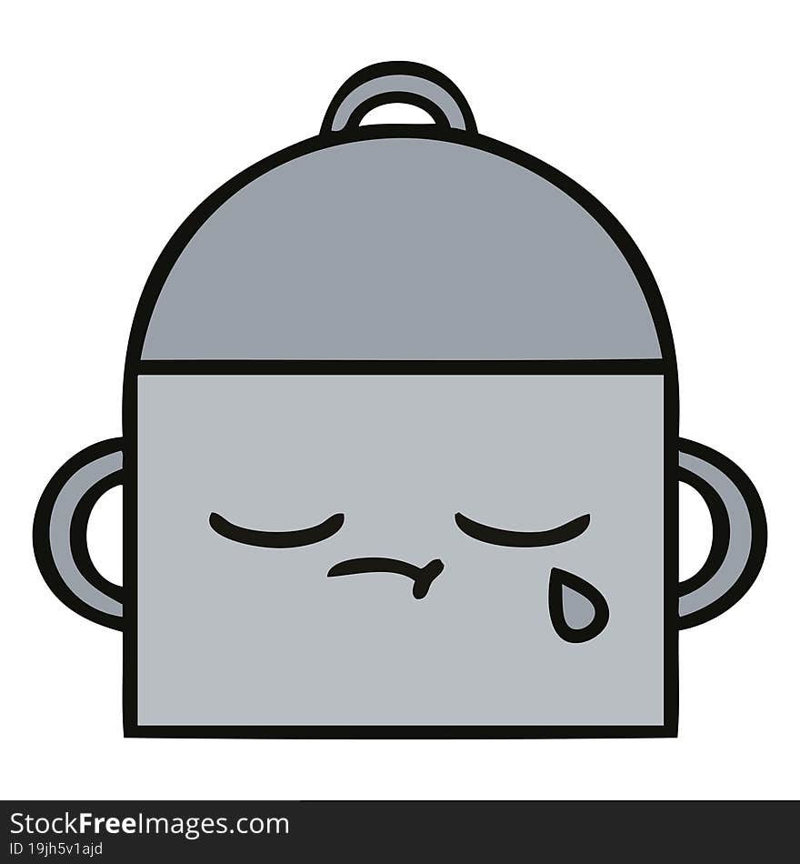 cute cartoon of a cooking pot. cute cartoon of a cooking pot