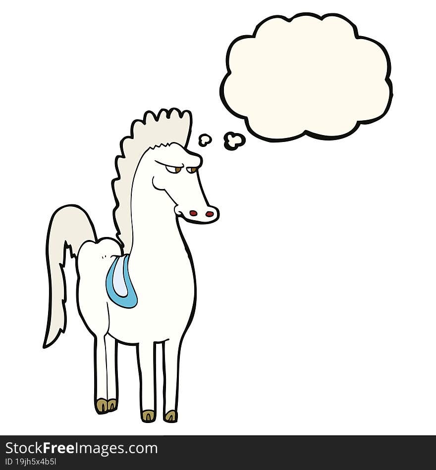 Cartoon Horse With Thought Bubble