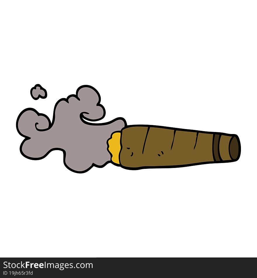 cartoon doodle smoking cigar