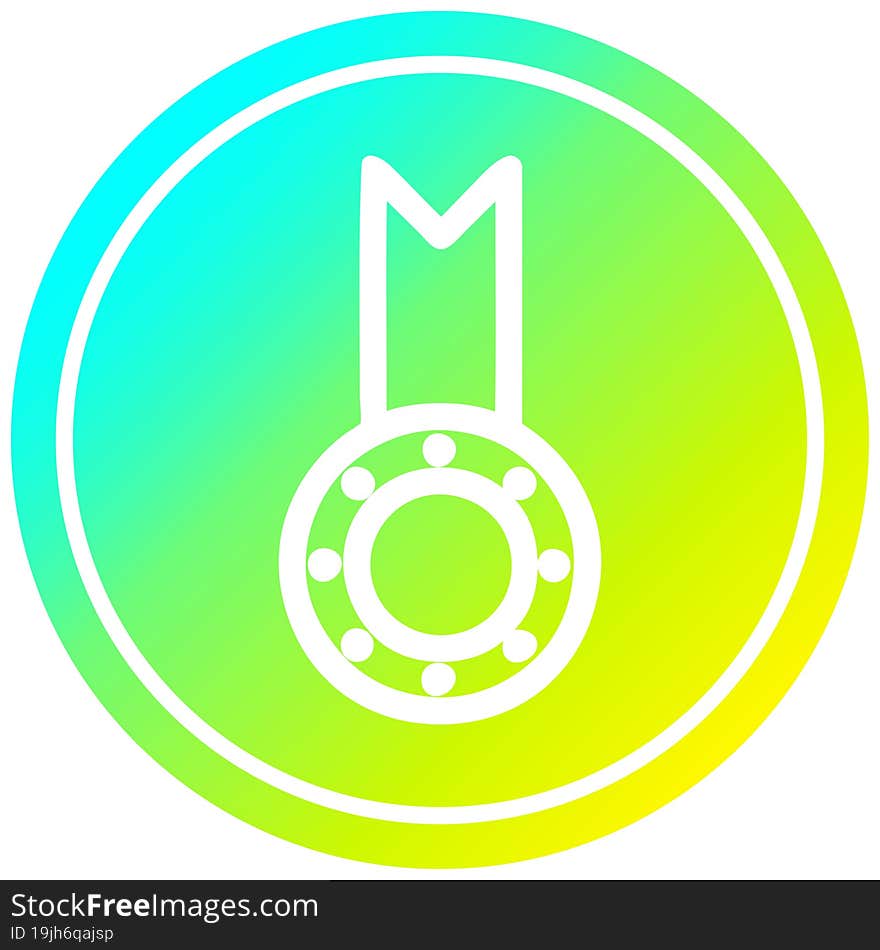 medal award circular in cold gradient spectrum