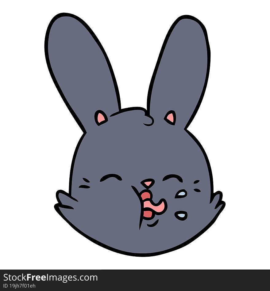 cartoon funny rabbit face. cartoon funny rabbit face