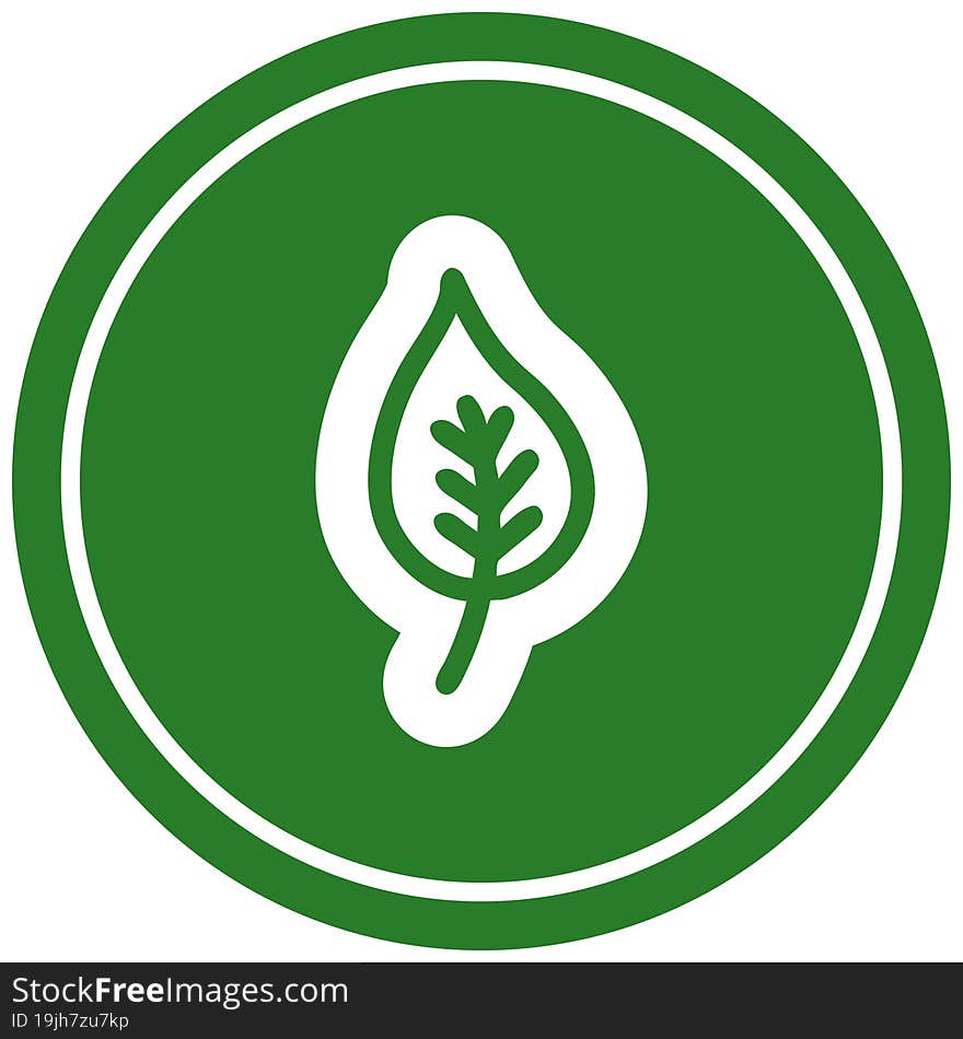 natural leaf circular icon symbol