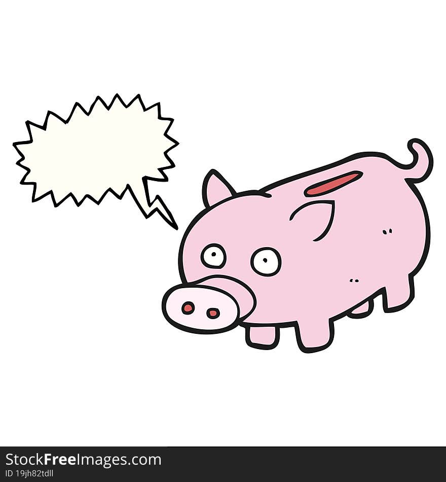 speech bubble cartoon piggy bank