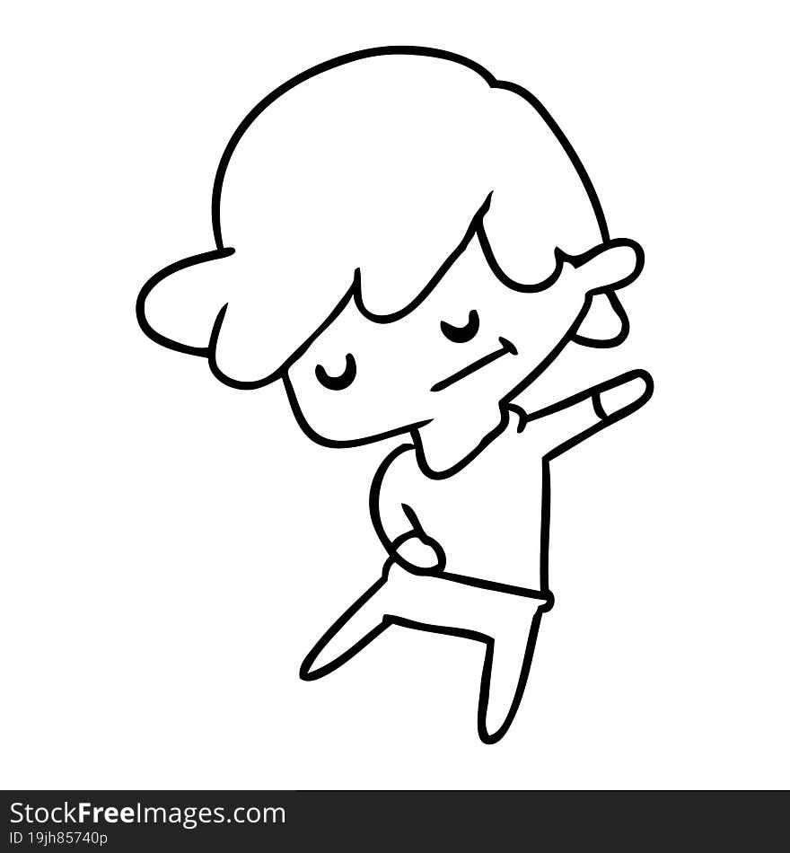 line drawing illustration of a kawaii cute boy. line drawing illustration of a kawaii cute boy