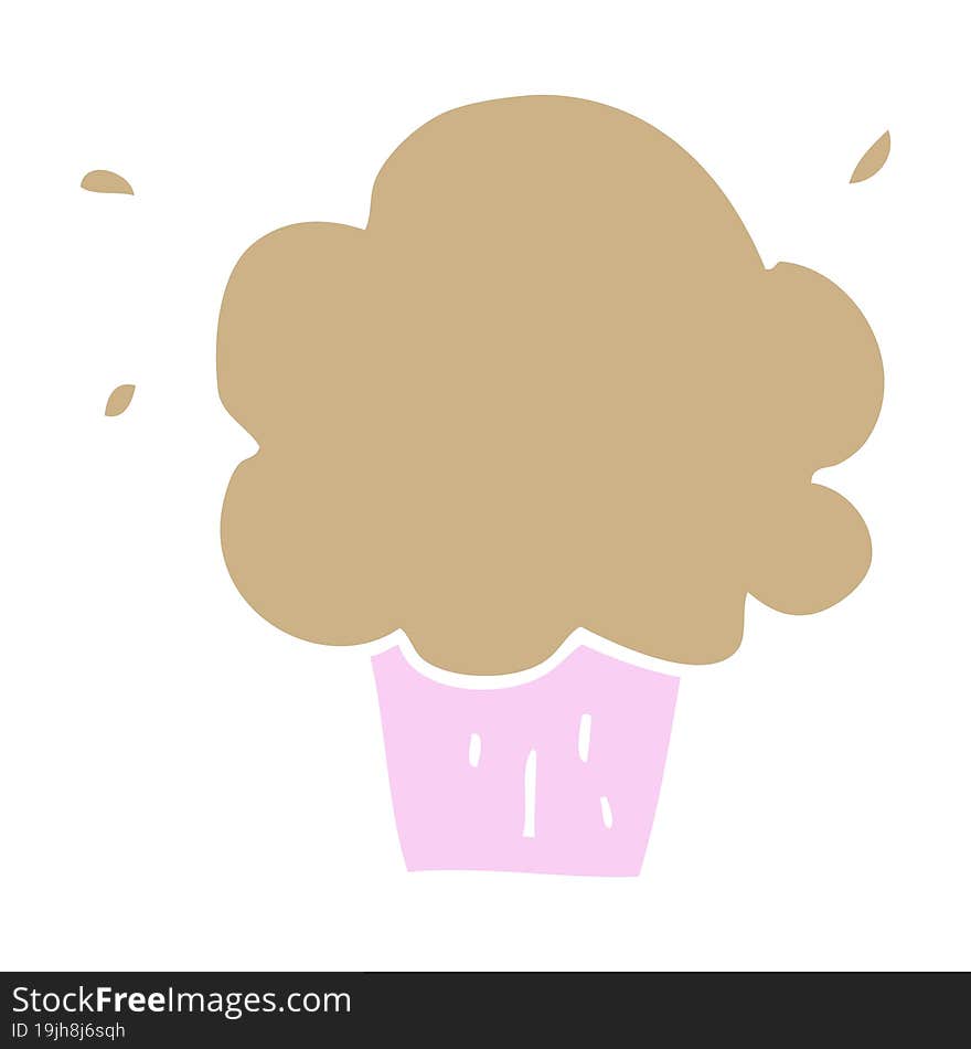 flat color style cartoon cupcake