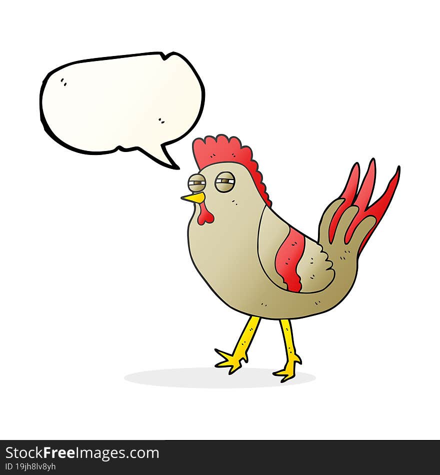 freehand drawn speech bubble cartoon chicken