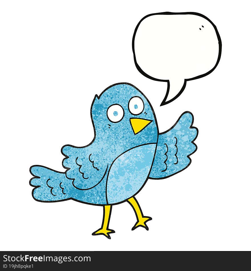 Speech Bubble Textured Cartoon Bird