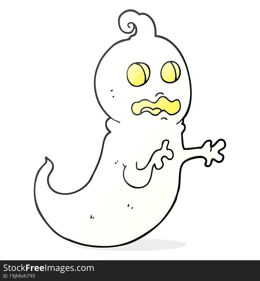 freehand drawn cartoon ghost