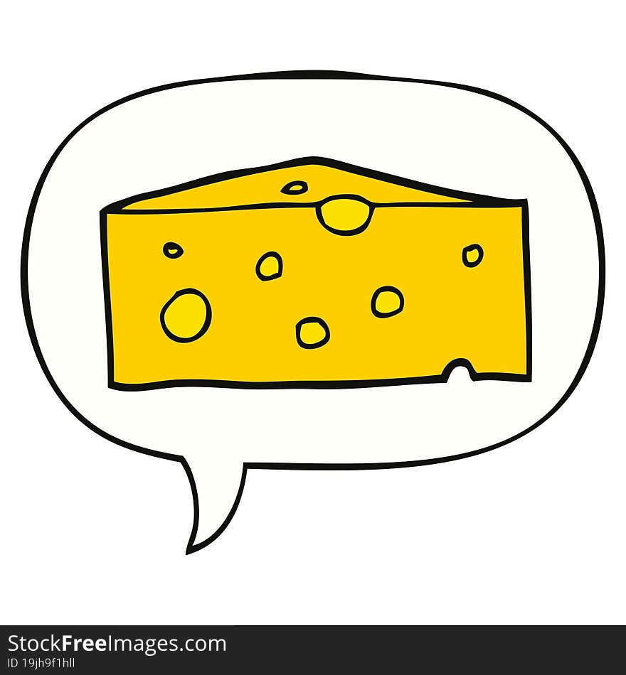 cartoon cheese and speech bubble